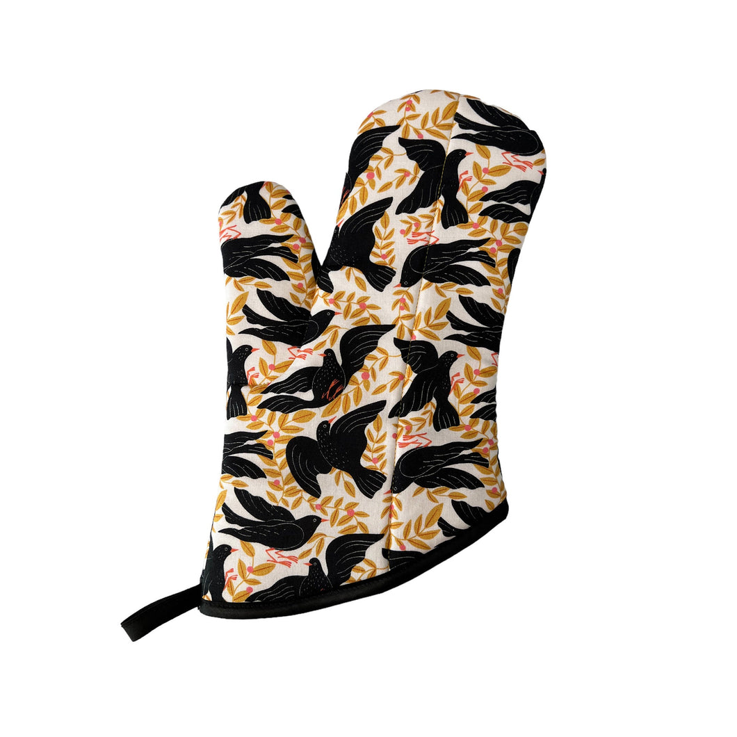 Black Birds Oven Mitt