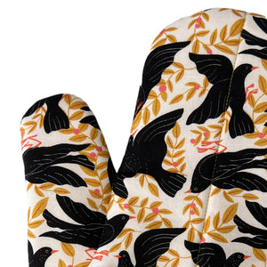 Black Birds Oven Mitt