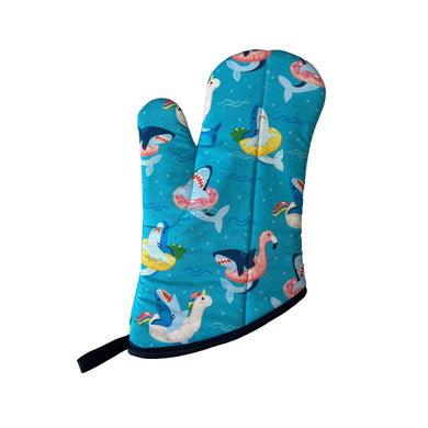 Shark Pool Party Oven Mitt