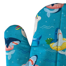 Load image into Gallery viewer, Shark Pool Party Oven Mitt