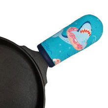 Load image into Gallery viewer, Shark Pool Party Cast Iron Skillet Mitt