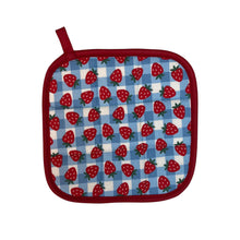 Load image into Gallery viewer, Strawberry Gingham Pot Holder