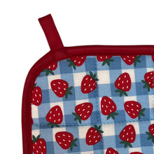 Load image into Gallery viewer, Strawberry Gingham Pot Holder