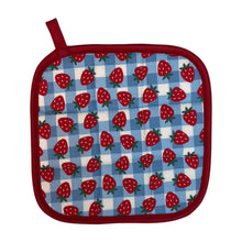 Load image into Gallery viewer, Strawberry Gingham Pot Holder