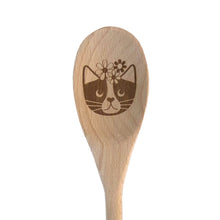Load image into Gallery viewer, Flower Cat Wooden Spoon