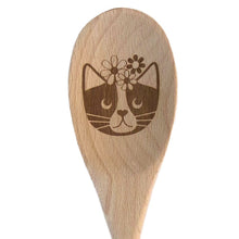 Load image into Gallery viewer, Flower Cat Wooden Spoon
