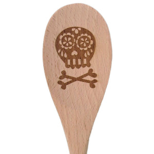 Sugar Skull Wooden Spoon